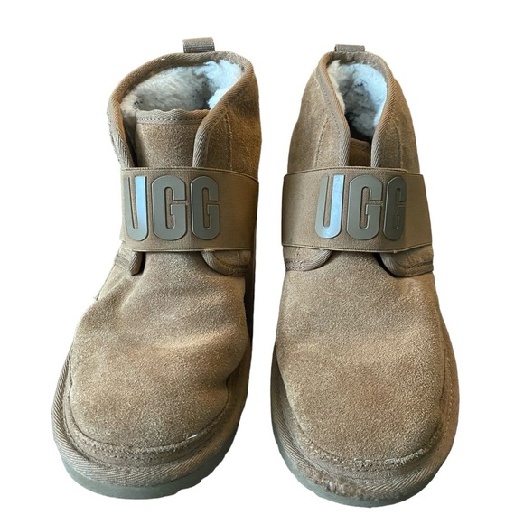 UGG Neumel ll brown suede pull on shearling lined ankle boots - Picture 1 of 9